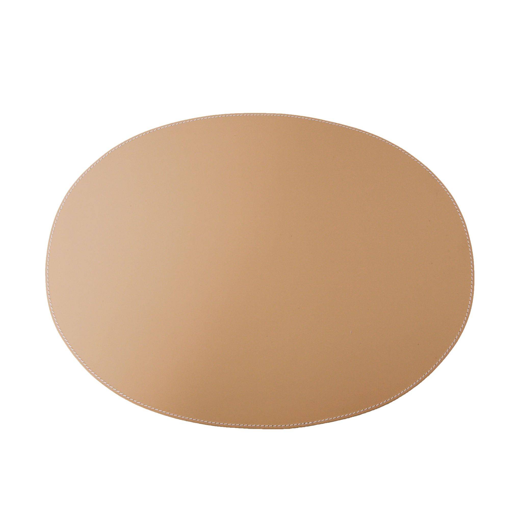 Oval Dækkeserviet Læder Natur- Ørskov.