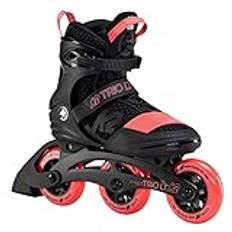 K2 Inline Skates TRIO LT 100 W för kvinnor med K2 Softboot, Black – Coral, 30F0128, EU: 42,5 (UK: 8.5/US: 11)