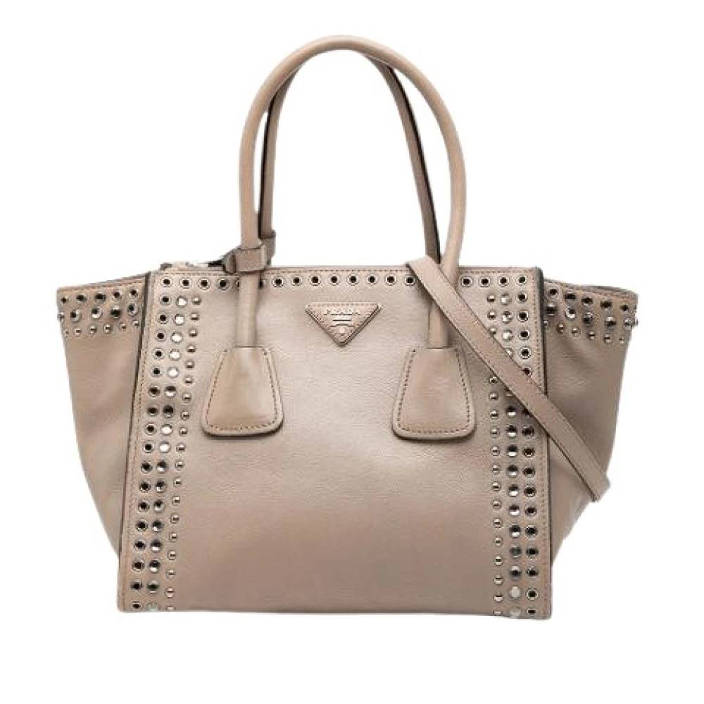 Prada Vintage Pre-owned Twin Pocket Satchel - Vintage - Dame - Beige - ONE SIZE - Uld