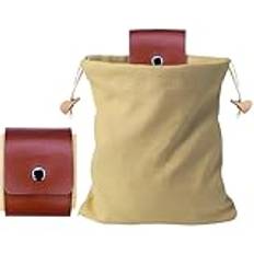 Derivemid Bag, Derivemid Belt Bag, Handmade Cowhide Canvas, Collapsible Forage with String (Kakiska)