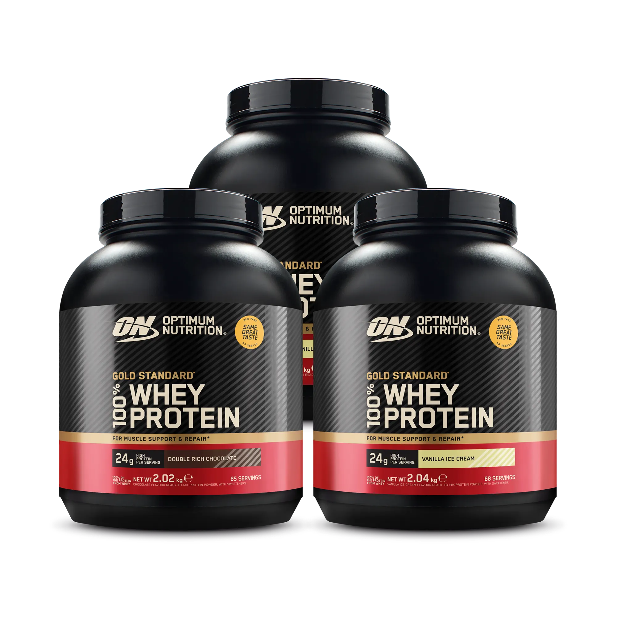 3 X Optimum Nutrition 100% Whey Gold Standard 2 Kg.