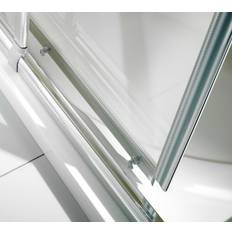 BREUER - FARA 6 Firkantet brusehjørne - Skydedøre Intima glas Blank sølv 100x100 cm