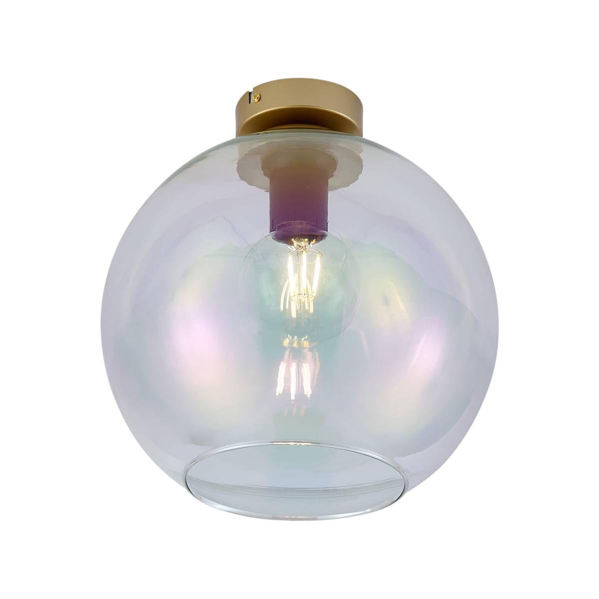 Art Deco loftslampe guld med regnbueglas - Sandra