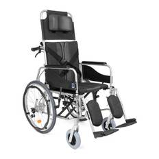 Hopfällbar rullstol i aluminium - För personer med neurologisk sjukdom - Svart/grå - 43 cm