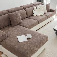 1pc Jacquard Stretch Sofa Cover, 1-2-3-4 Seats L-Shape Sofa Cushion Cover, Armrest Cover, Suitable For All Seasons - Coffee Brown - Single Seat,2 Seater,3 Seater,4 Seater,Sofa Back Covers,L-shaped,Backrest Cover (M)