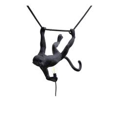 Seletti - The Monkey Lamp Outdoor Swing, Black - Udendørs loftslamper - Marcantonio Raimondi Malerba