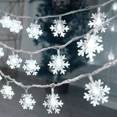 Julbelysning, 6 meter 40 LED snöflingor ljusslingor batteridrivna ljusslingor för sovrum, fest, hem, juldekor, inomhus, utomhus, träddekorationer, var - Multifärgad (1,5 meter 10 lampor,3 meter 20 lampor,5 meter 30 lampor)