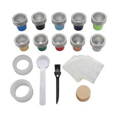 60PCS Disposable Coffee Capsule Pods Set Coffee Capsule Cup with Aluminum Foil Lids Filter Papers L