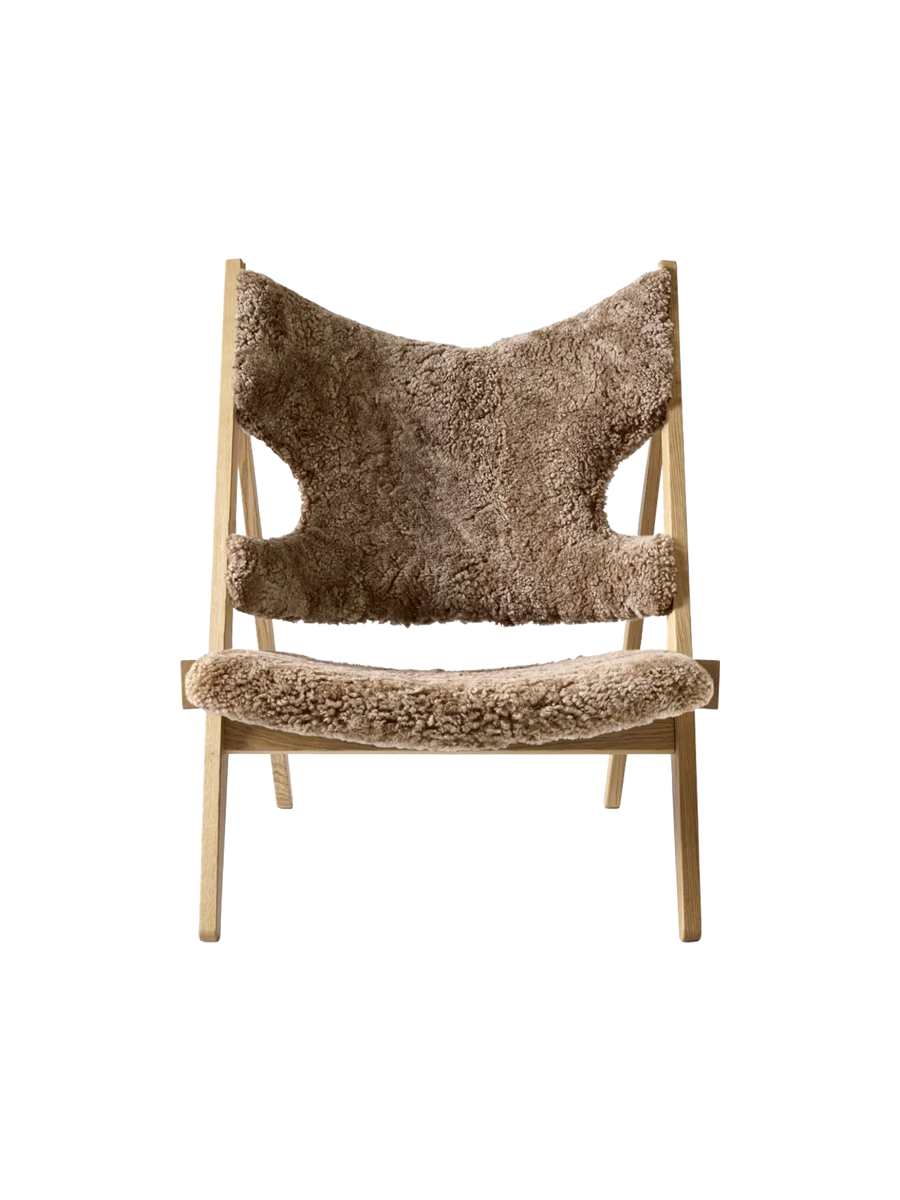 Knitting Lounge Chair, Sheepskin fra Audo Copenhagen Sheepskin Sahara - Natural Oak - Jacobsen Plus