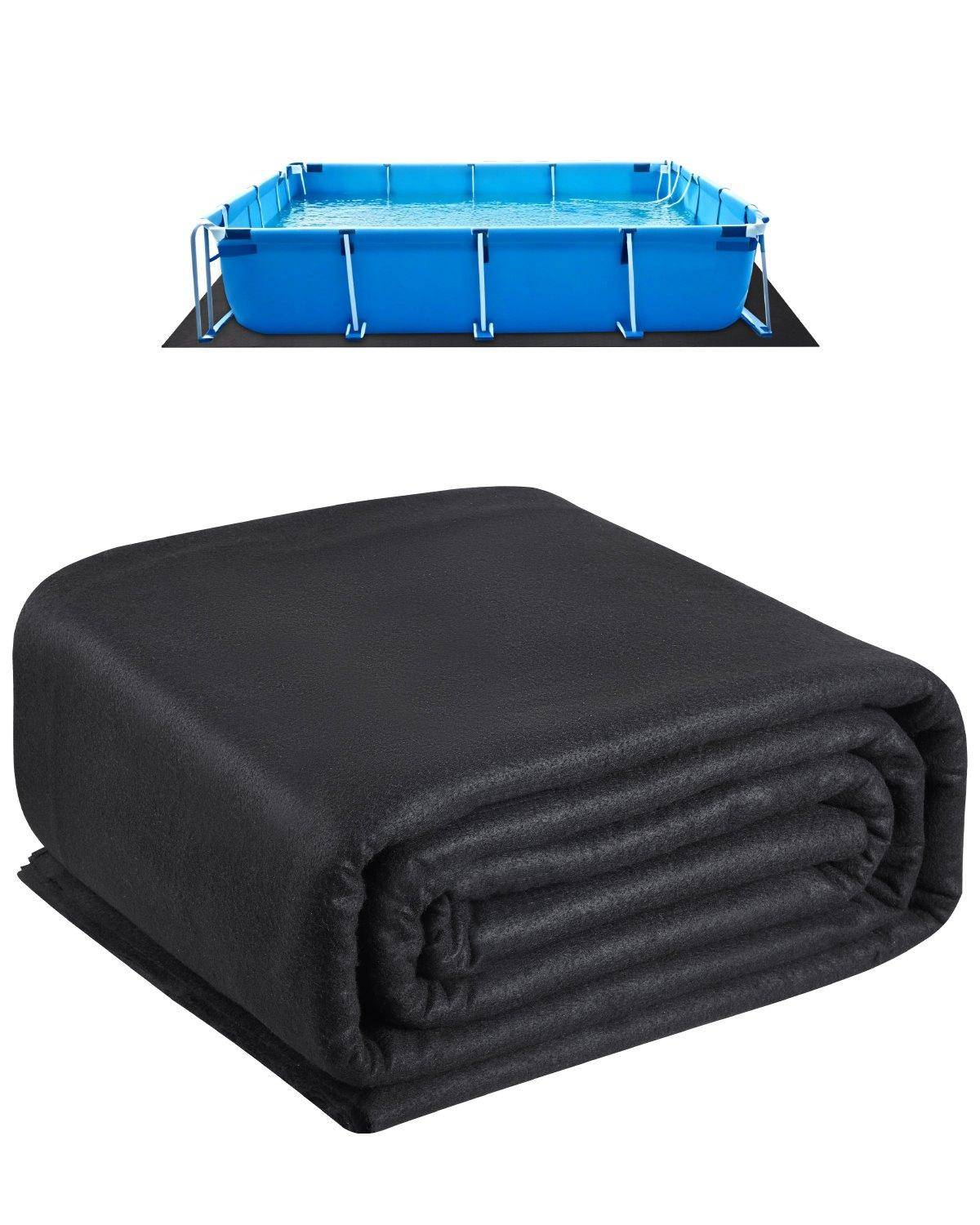 VEVOR Rectangle Pool Liner Pad, 12 x24 ft Pool Liner Pad for Above Ground Swimming Pools, Extra-Thick Pool Mat, Prevents Punctures