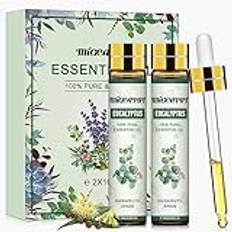 MIGCAPUT Eucalyptus Eteriska Oljor Set 2 x 10ML, 100% Ren Naturlig Terapeutisk Kvalitet Eukalyptusolja, Aromaterapi Doftolja Aromatisk Olja för Diffusor Luftfuktare, SPA, Massage, Sömn, Tvål