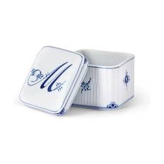 Royal Copenhagen Alfabet Bonbonniere - M - B 7 x H 7,2 x L 7 cm - Porcelæn - Hvid