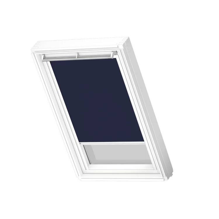 Velux mørklægningsgardin elek. DML CK01 1100 55x70cm mørkeblå, elektrisk m/hvid ski