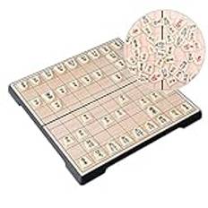 KOKOSUN Shogi, japanskt schack, magnetiskt vikbart brädspel bekväm förvaring, resespel för barn och vuxna (rundade hörn), Abgerundete Ecke, Beige, svart, röd