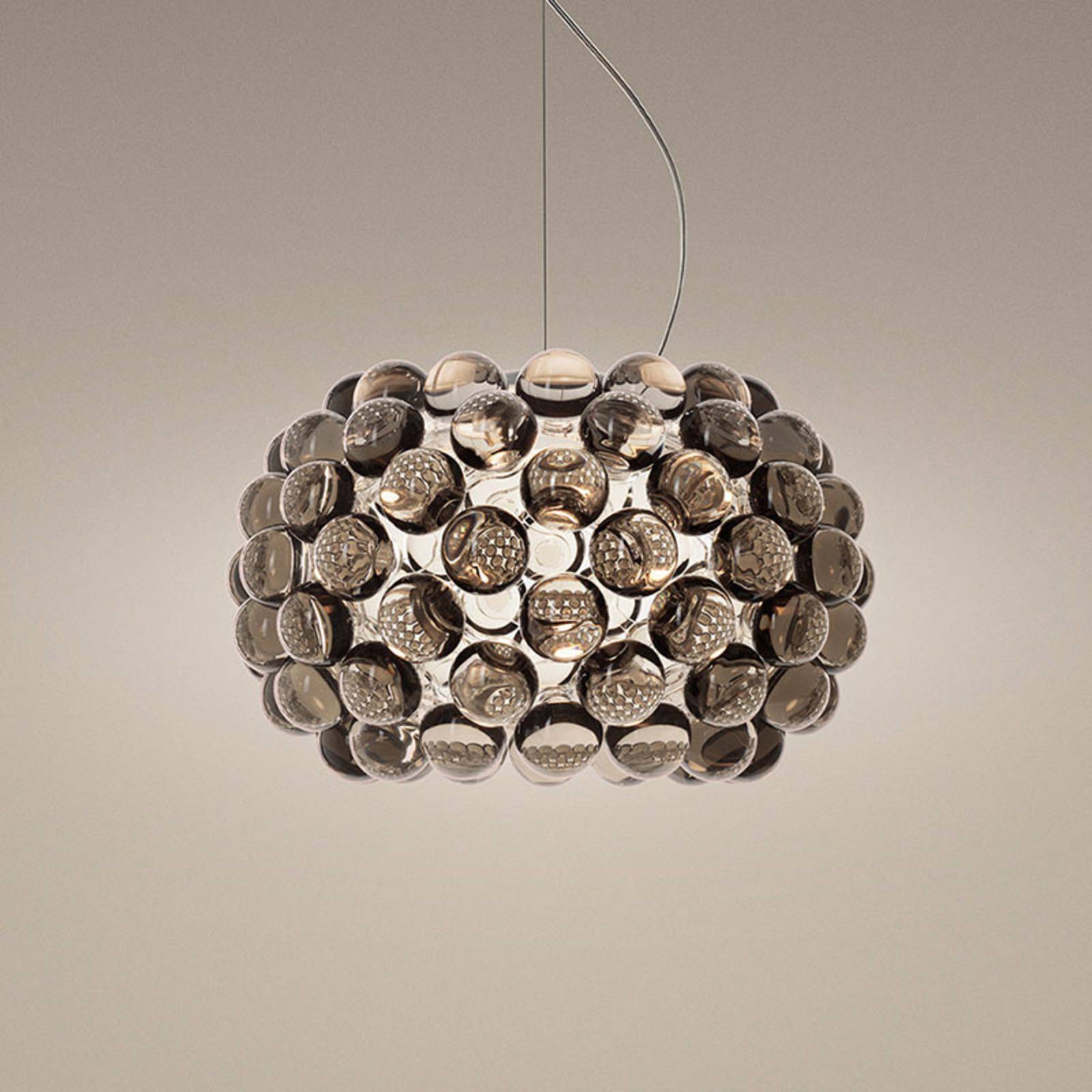 Foscarini Designer hængelampe Caboche Plus piccola, Aluminium/grå/zink, Stue/spisestue, Plast, Design