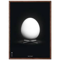 Brainchild - Klassisk – Sort – Æg - Plakat - Ramme i mørkt egetræ - 70x100