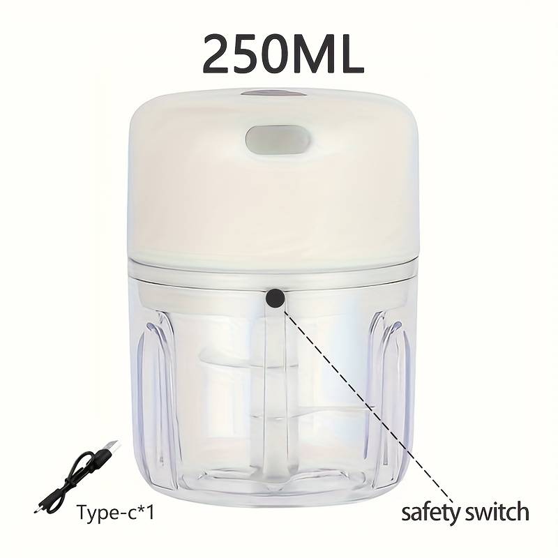 TEMU Rechargeable Portable And Cordless Mini Food Processor 250ml With Stainless Steel Blade Electric Garlic Chopper Vegetable Chopper Blender For Nuts Chili Onion Minced Meat And Spices