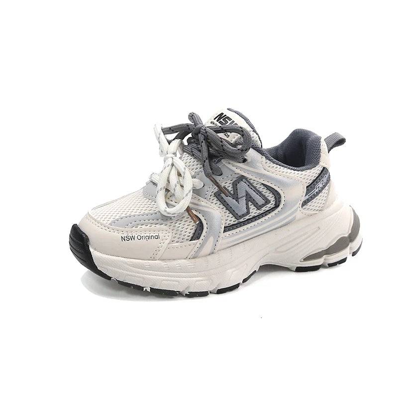 Todder Boys Mesh Shoes for Spring Autumn Children Causal Sneaker White Kid boy and girl outdoor shoes Color Mixed Student Shoes - GRAY / 30(insole 18.5cm).
