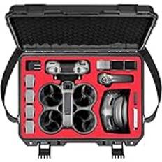 STARTRC Avata 2 fodral, vattentätt bärbart hårt fodral för DJI Avata 2 flyger mer kombo med DJI-glasögon 3/RC Motion 3/FPV fjärrkontroll 3, batteriladdningshubb, FPV drönare tillbehör, Svart, AVATA 2