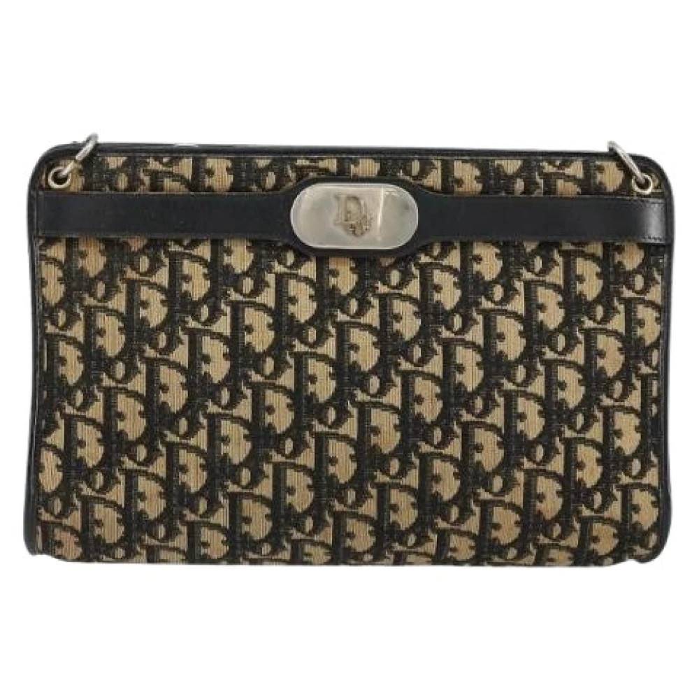 Dior Vintage Pre-owned Vintage Trotter Skuldertaske - Vintage - Dame - Beige - ONE SIZE - Uld