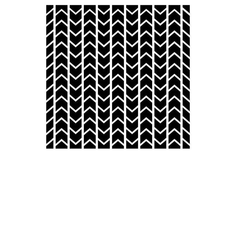 Mixed Media Stencil - 15,2x15,2cm - Chevron Pattern