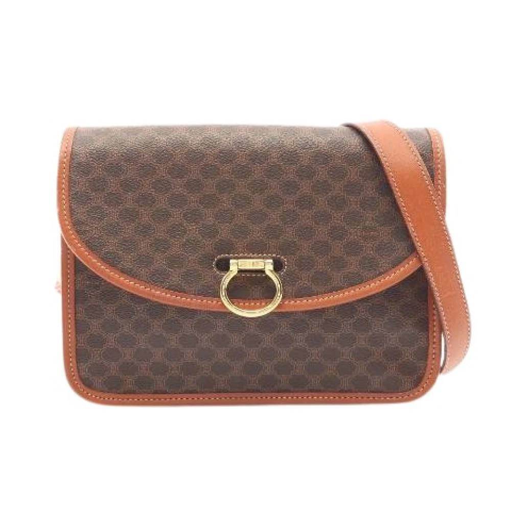 Celine Vintage - Pre-owned Macadam Coated Canvas Shoulder Bag Vintage - Dam - ONE Size - Läder