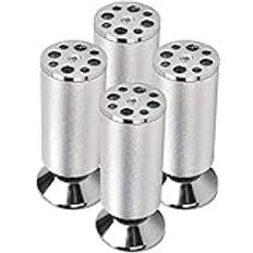 Möbler Bordsben, Möbler Metallben Aluminiumlegering Justerbara fötter Soffben Ersättningsbordsben, för soffbord Skrivbordsskåp Garderob, Köks- och badrumsanvändning, med skruvar, paket med 4 (6cm/2)