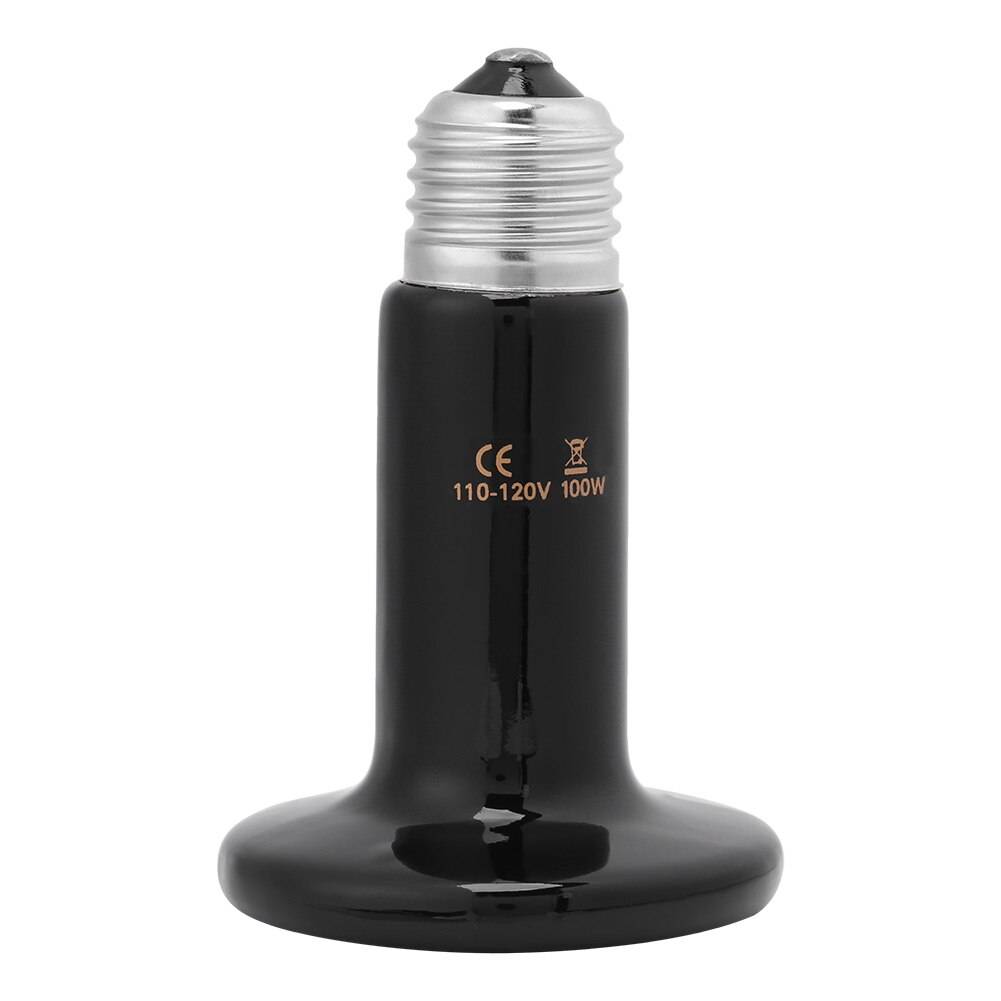 110v 50w/75w/100w/150w e27 husdjur värmelampa svart infraröd keramisk sändare värme glödlampa husdjur brooder kycklingar reptil lampa