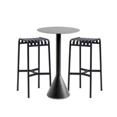 HAY - Palissade cone barbord & 2 barstolar anthracite - Matgrupper utomhus