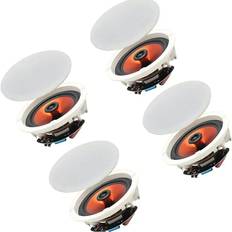 Herdio 6.5" Bluetooth Ceiling Speakers For Indoor Home Theater 600 Watts 2-Way Dome Tweeter Easy