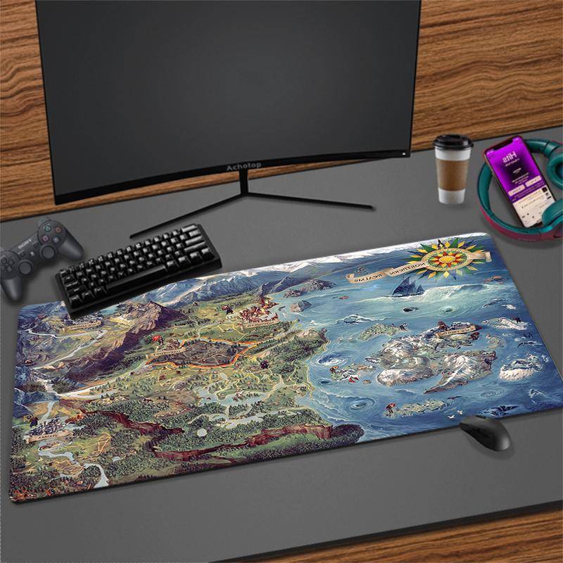Spel T-The W-Witcher 3 W-Wild H-Hunt Musmatta Stor Spel Dator PC Tangentbord Mus Matta Spelare Tangentbordsplatta Sömnad Vadderad Matta