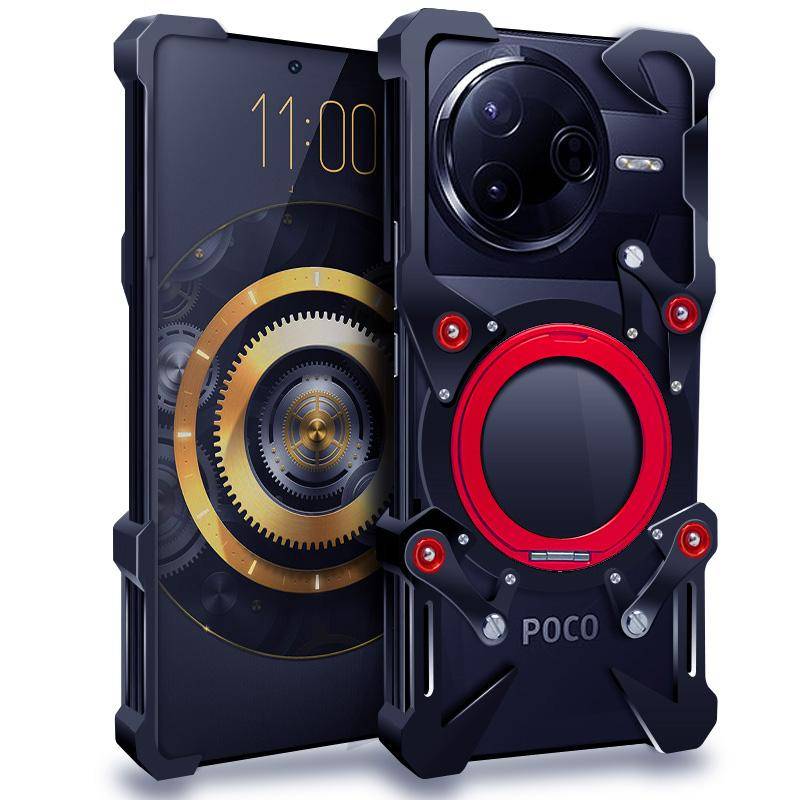 Magnetic Aluminum Metal Frameless 360 Rotation Shockproof Case for Xiaomi Black Shark 5 4s 4 Poco F7 Ultra F6 F5 X7 X6 X5 M6 Pro svart