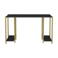 Malem Skrivbord 60x73,8x125,2 cm med förvaring - Guld/Antracit Guld,Antracit Trä