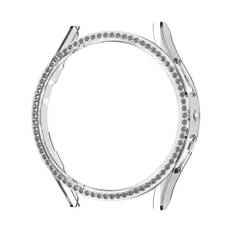 kompatibel med Samsung Galaxy Watch 6 5 4 40 mm 44 mm etui PC enkeltrad diamantbelagt skinnende cover kofanger uden glas Clear Galaxy Watch6 40mm