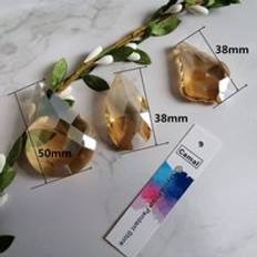 Camal 2 st guld champagne 30/50mm facetterad kristall taklampa prismor ljuskrona suncatcher belysningsdelar h&#xE4;ngande heminredning - 38mm rutn&#xE4;t