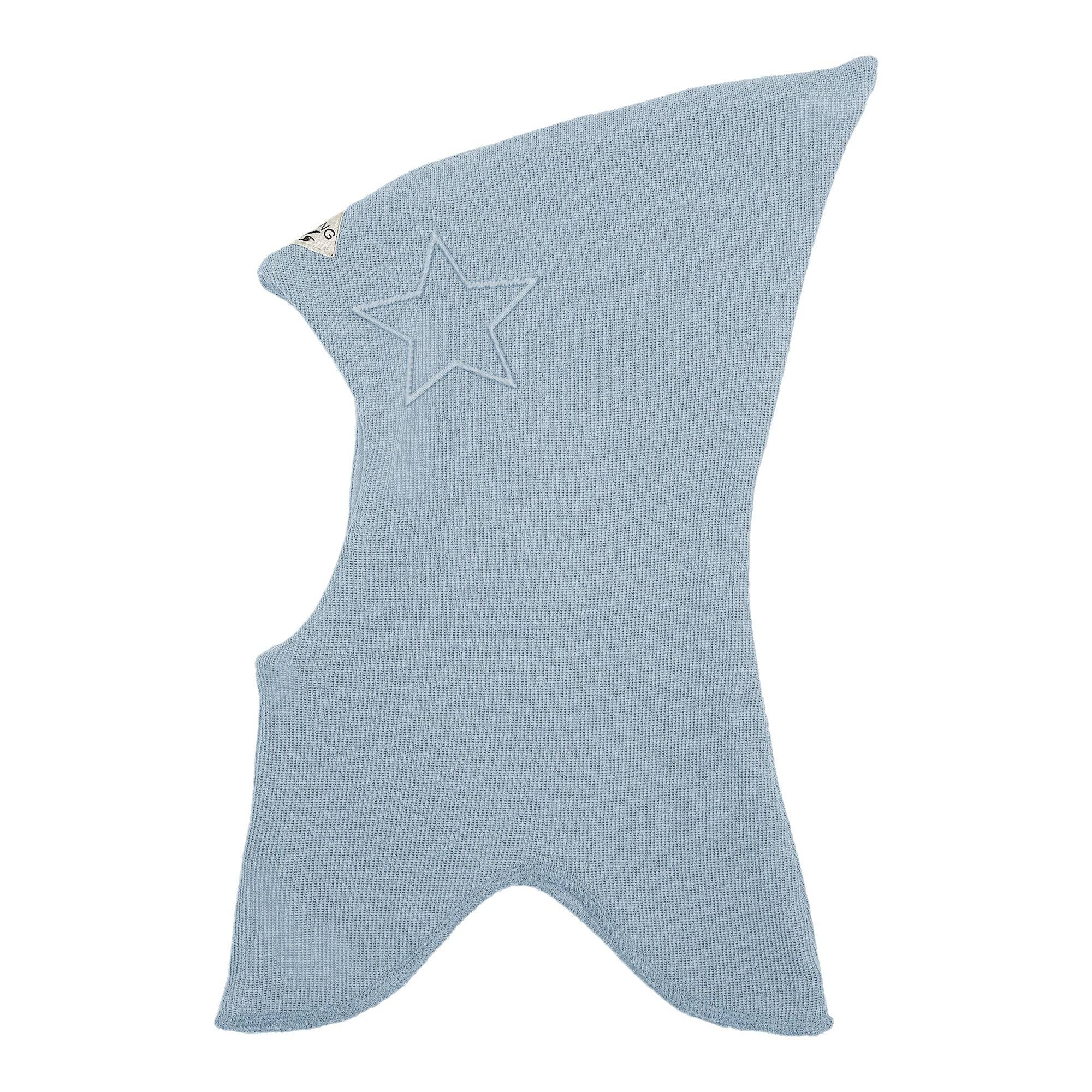 Racing Kids Uld Spids Elefanthue m/Stjerne Dusty Sky blue.