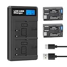 Joiry 2X BP-511 BP-511A reservbatteri och laddare Smart LED Dual USB för Canon EOS 40D, 30D, 5D, 20D, 300D, D60, 10D, PowerShot Pro1, G6, G5, G3, G2, G1, Pro90 is Digitalkameror