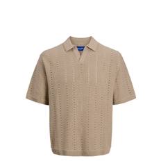 JACK & JONES Jorparos Knit Easter Ss Crochet Polo Jnr |Beige |176