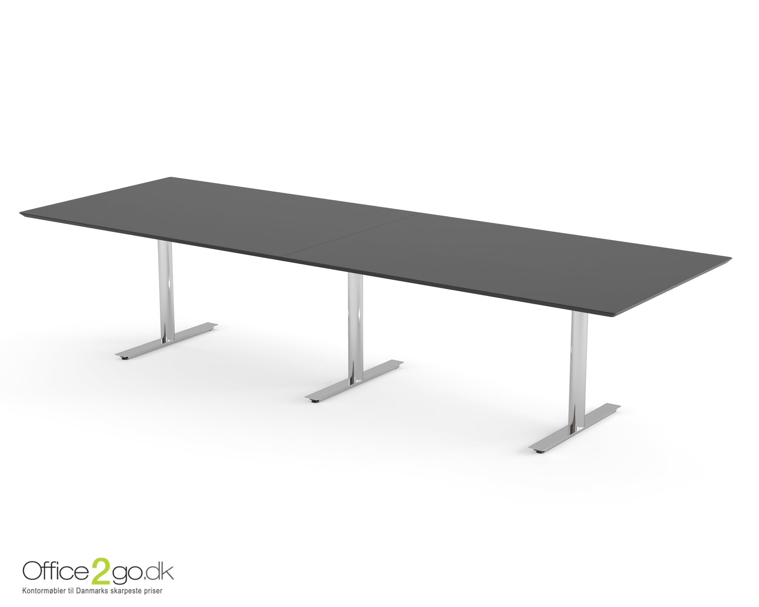 Inline mødebord (rektangulær bordplade) - 320 cm - Krom