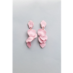 BOW19 LEAF EARRINGS - LIGHT PINK