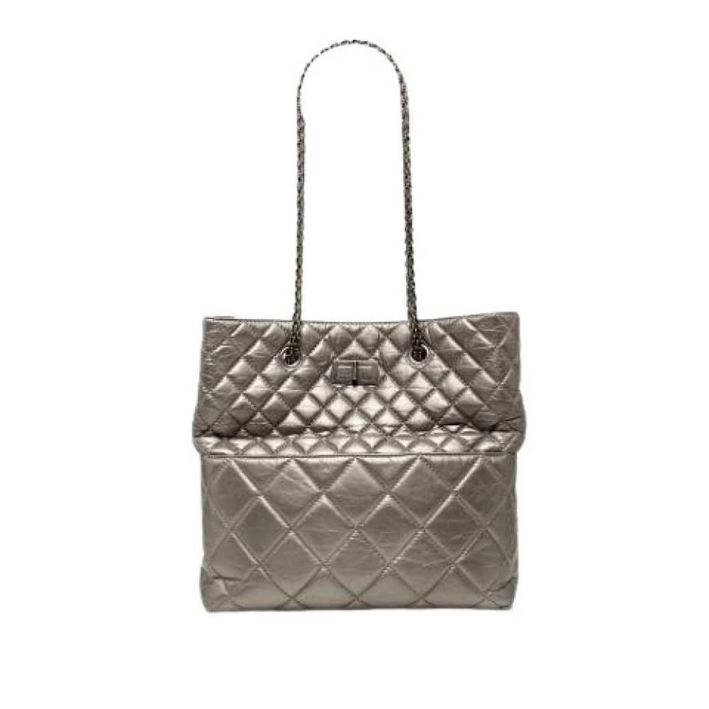 Chanel Vintage Pre-owned Vintage Tote Bag - Vintage - Dame - Grå - ONE SIZE - Læder