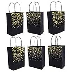 minkissy Presentväskor Handtag 12-pack med Papperspåsar Bronzing för Förvaringsväskor för Partyfavorit