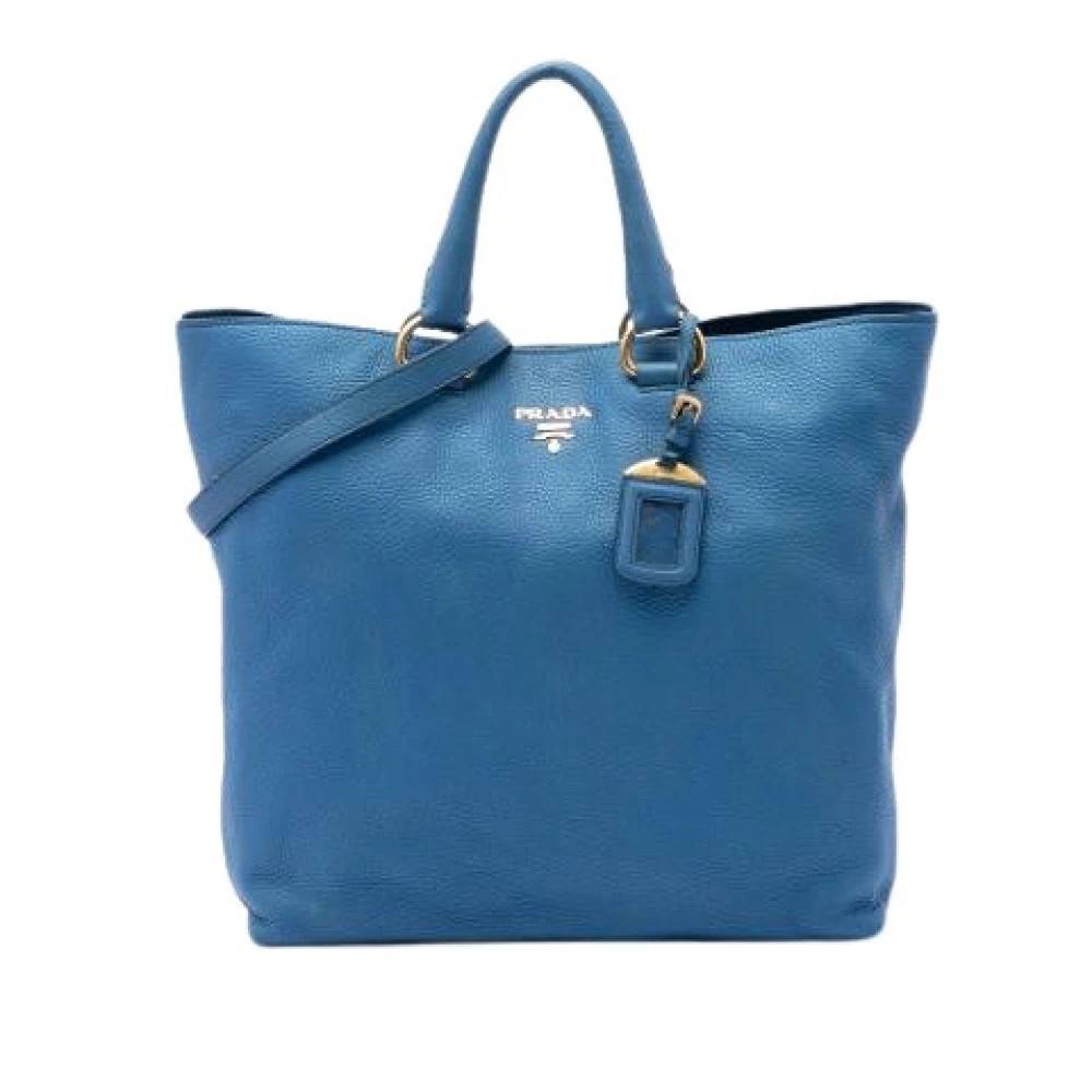 Prada Vintage Pre-owned Satchel - Vintage - Dame - Blå - ONE SIZE - Uld