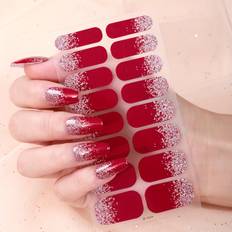 TEMU Nail Polish Stickers With , Glitter Nail Strips Self-adhesive Gel Nail Strips, Nail Art Decals For Home Women Girls Nail Decorations Easter