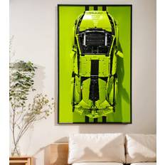 ICUANUTY Display Wandtafel für Lego 42115 Technic Lamborghini Sián FKP 37 Rennwagen, Erwachsene Dekorative Gemälde, Display Wandtafel für Lego-Modellauto, Geschenke für Lego Liebhaber, Größe: 75x45 cm