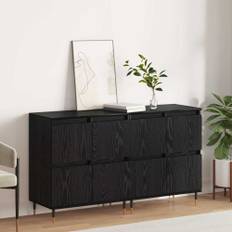 Skåp 2 pcs Svart ek 120 x 35 x 70 cm Konstruerat trä