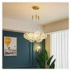 Ljuskrona LED-ljuskronor Lyxig Gypsophila Glaskula Led Pendellampa Modern Gyllene Luster Taklampa Heminredning Kompatibel med Matsal Vardagsrum (B-15bubblor Varmvit) Stabilize