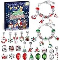 WEVOL Adventskalender 2025 barn flickor, julkalender smycken pyssel flickor gåvor, 24 pyssel berlocker armband sats jul gåva tonåring flickor 5 6 7 8 9 10 11 12 13 14 år
