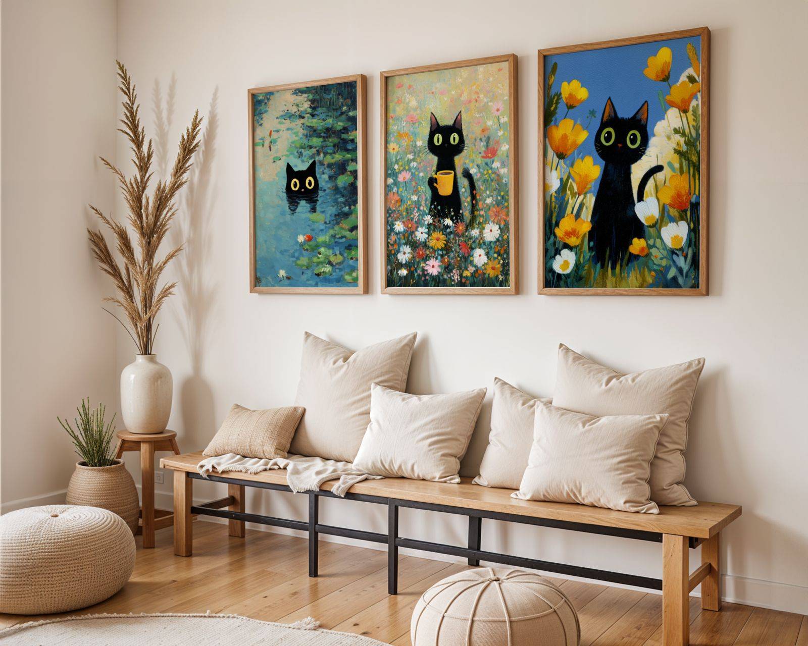 Bundle 3-pack Whimsical Cats - 70x100 cm