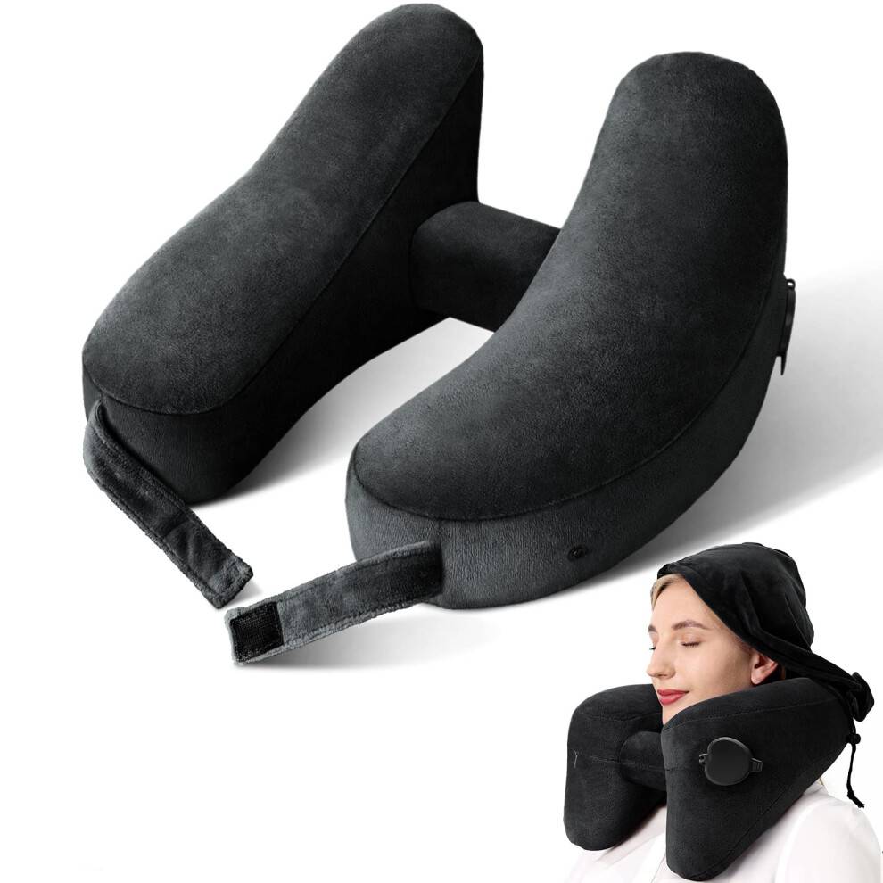 Nakkepude i memory foam, praktisk at bære og sparer plads til nem rejse, superblødt komfortmateriale, der giver god hvile (justerbar velcrolukning)